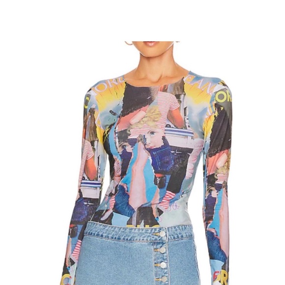 Fiorucci Tops - Fiorucci post print Colorful Graphic Long Sleeve Top